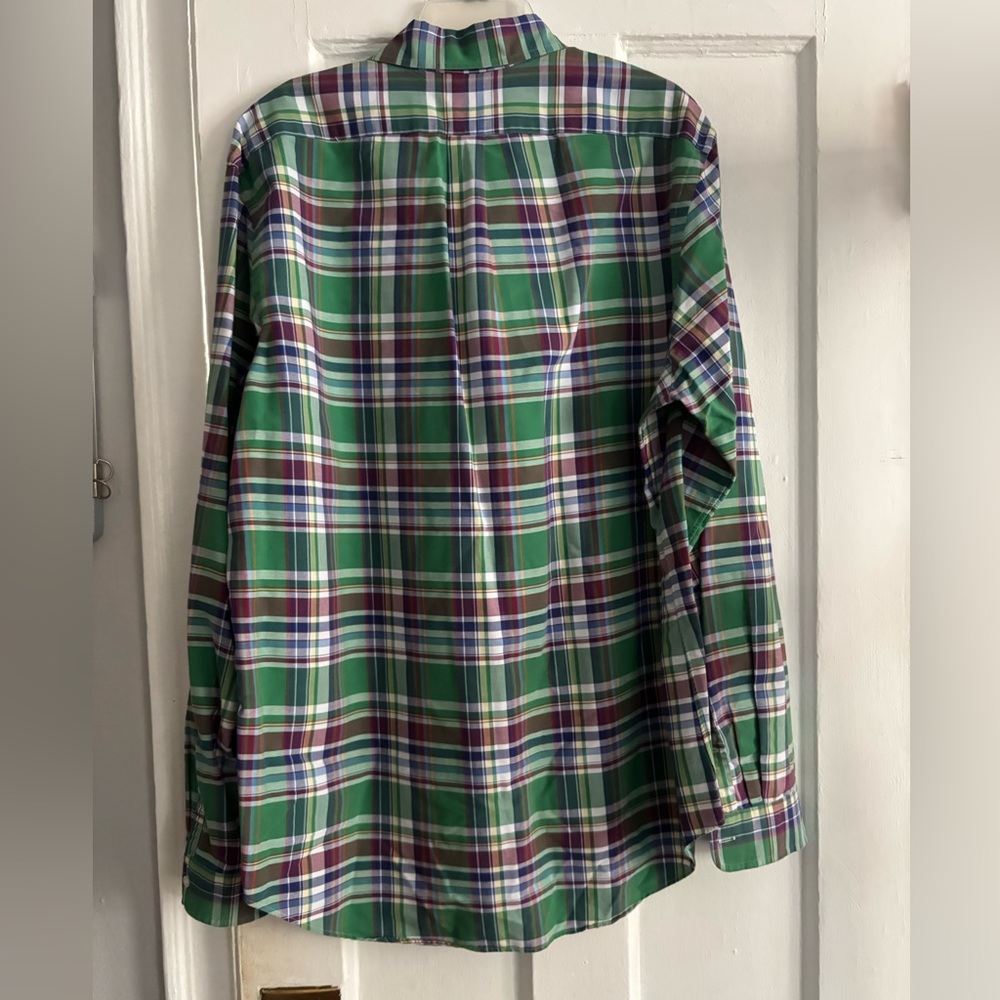 RALPH LAUREN Oxford Plaid Long Sleeve Button Up Shirt Mens XL Preppy Casual - Picture 2 of 7